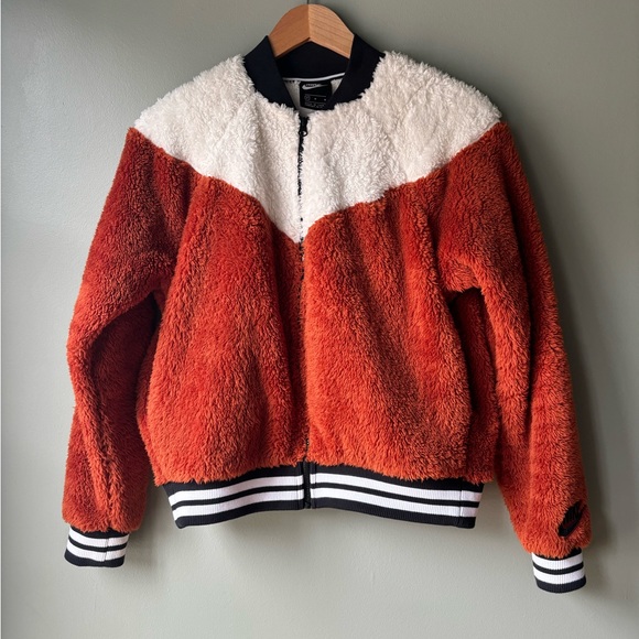 Nike Orange and White Teddy Jacket - Picture 3 of 4